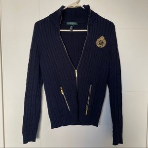 Ralph Lauren Cable-Knit Zipper Cardigan